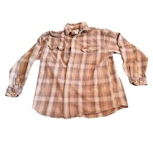 Thick Vintage Large Carhartt Plaid Men's Shirt Button Down
